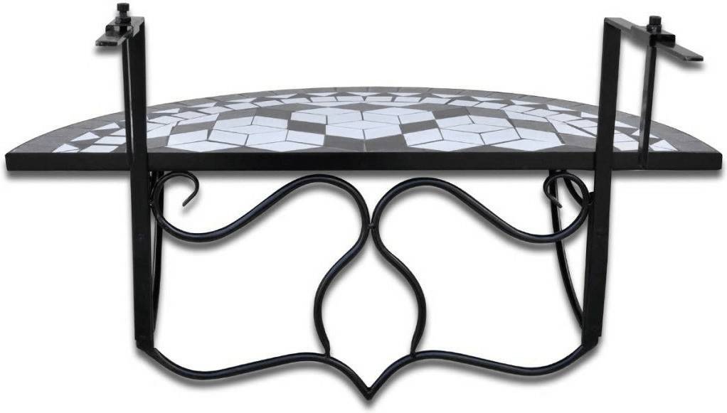 vidaXL Table suspendue de balcon mosaïque noir/blanc (41125) Tables de jardin