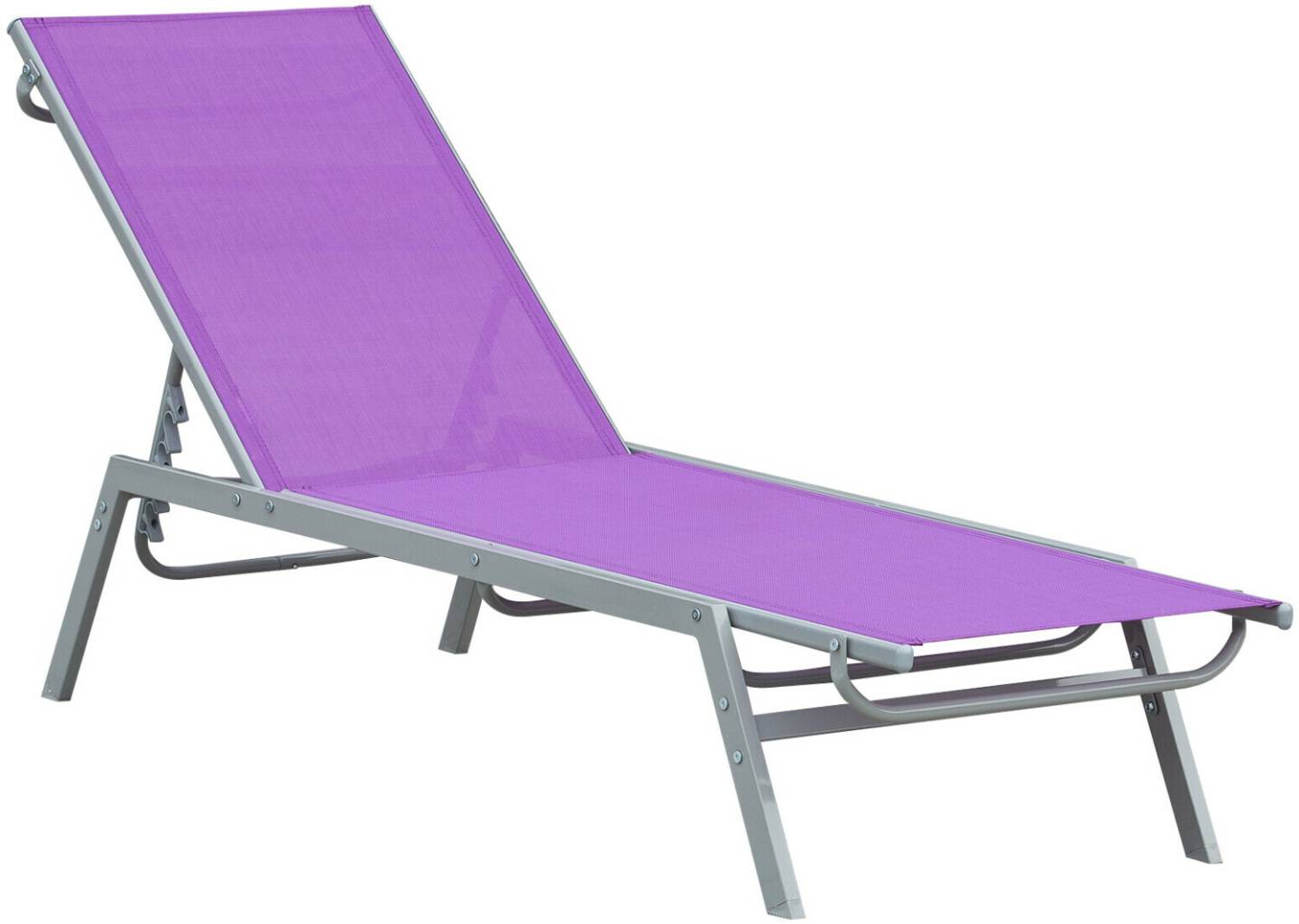 Outsunny Bain de soleil mauve (84B-418VT) Chaises longues de jardin