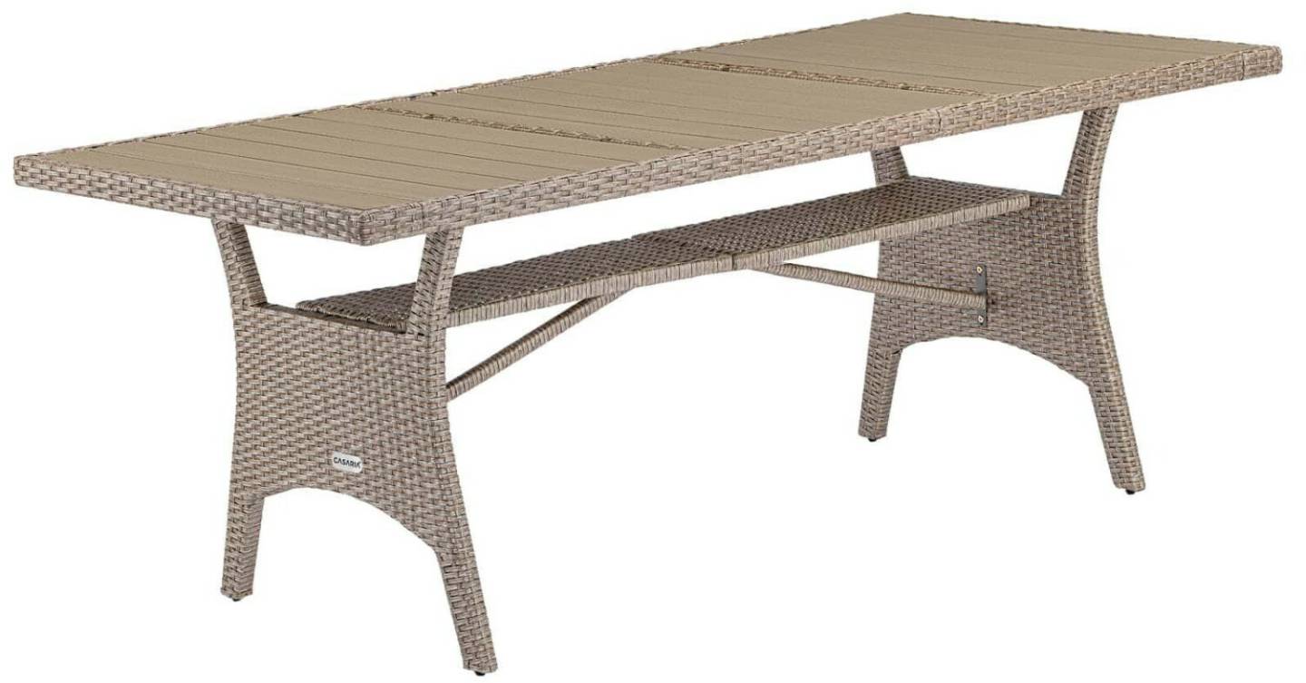 Casaria Garden table 190x90x75cm WPC/polyrattancream (995690) Tables de jardin