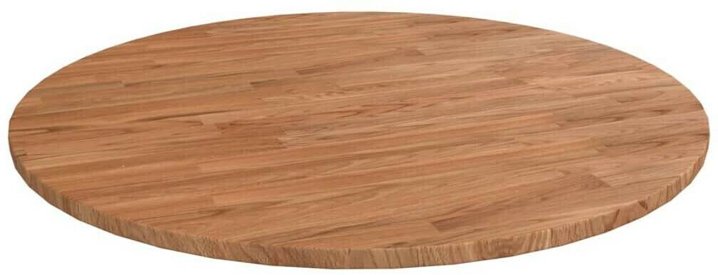 vidaXL Table Top Round Light Brown Ø80x1,5 cm Oak treated Tables de jardin