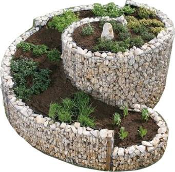 Bellissa Spirale aromatique en gabion 200 x 150 cm Gabions