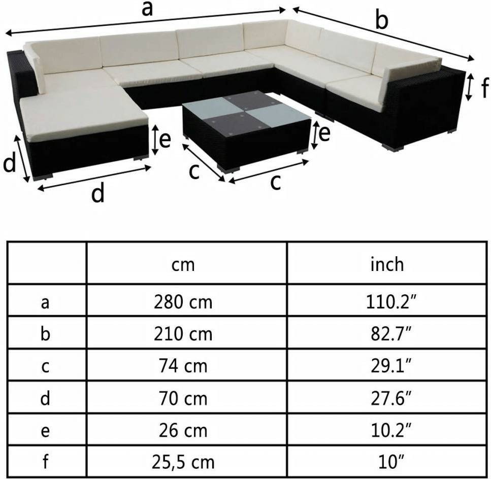 vidaXL Mobilier de jardin avec coussins résine tressée 8 pièces noir (41261) Salons de jardin