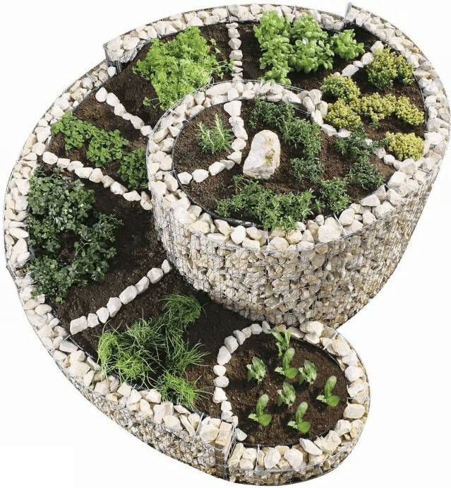 Bellissa Spirale aromatique en gabion 200 x 150 cm Gabions