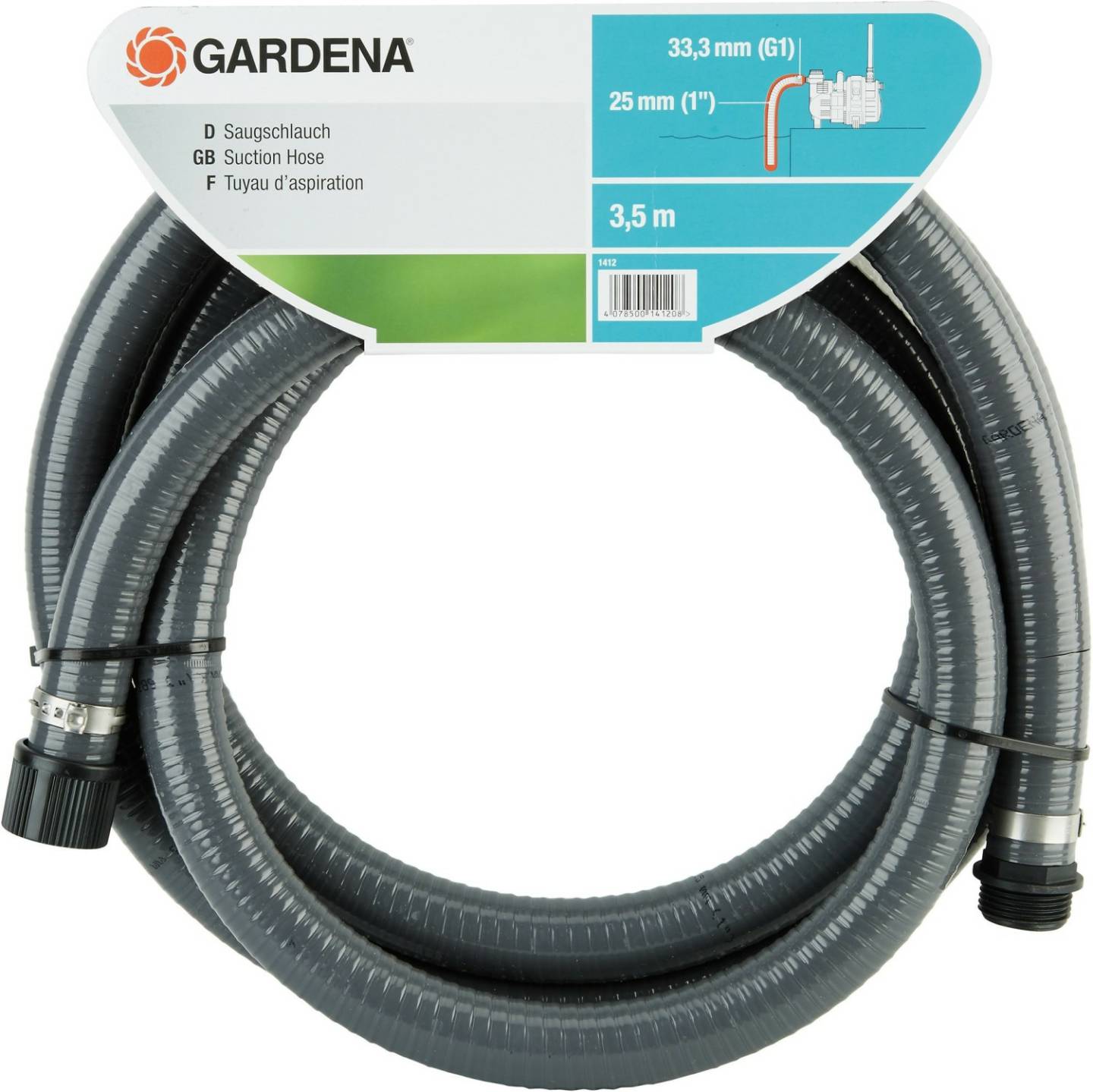 Gardena Tuyau d'aspiration 3,5 m (1412-20) Accessoires d'arrosage