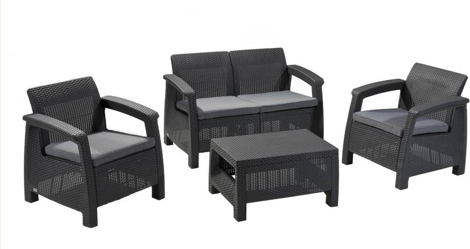 Allibert Corfu lounge setgraphite Salons de jardin