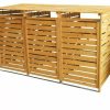 MonsterShop Cache-poubelle triple en bois 120 x 198 x 81 cm