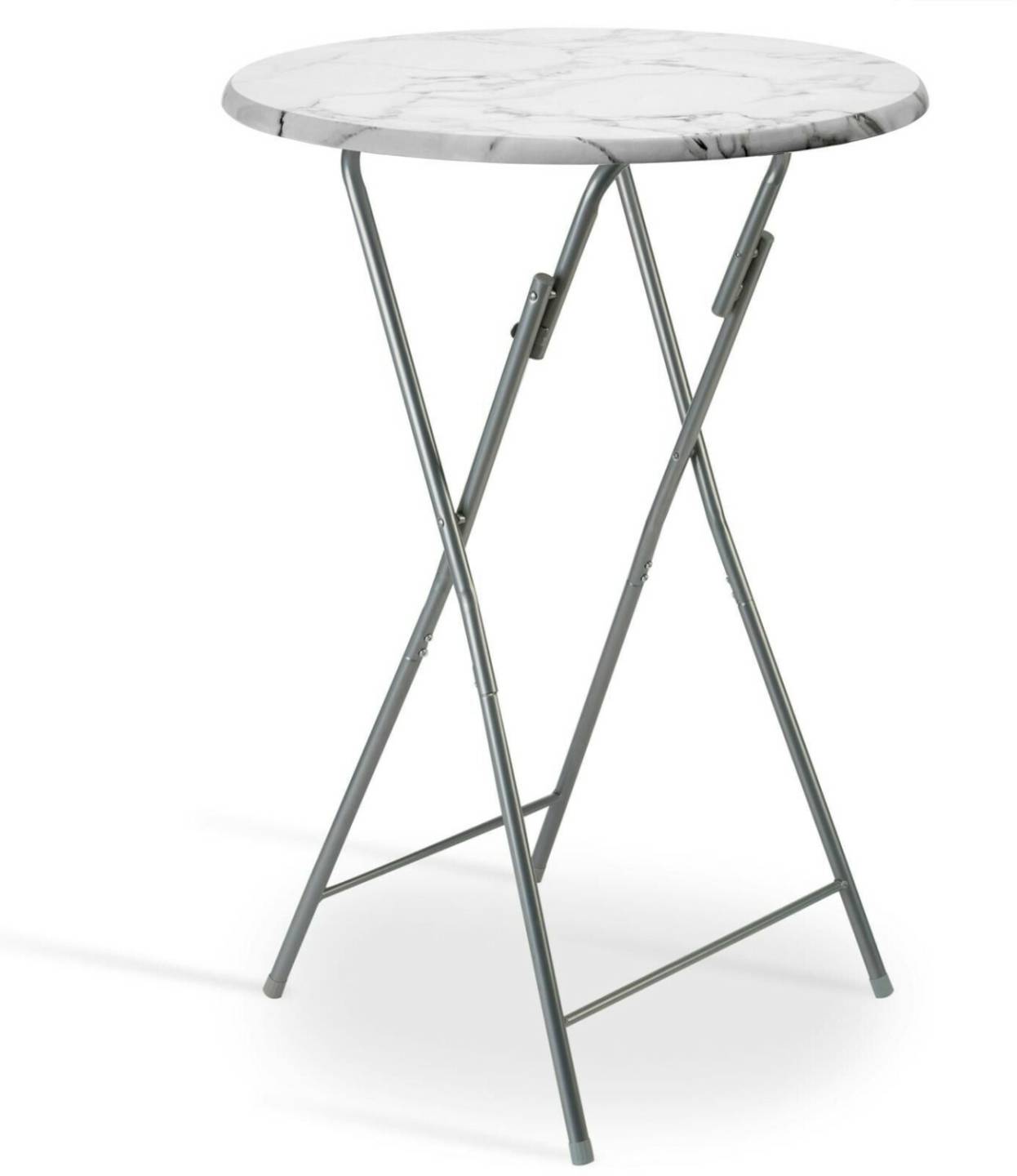 Casaria High table Ø 60cm foldable marble look white (107835) Tables de jardin