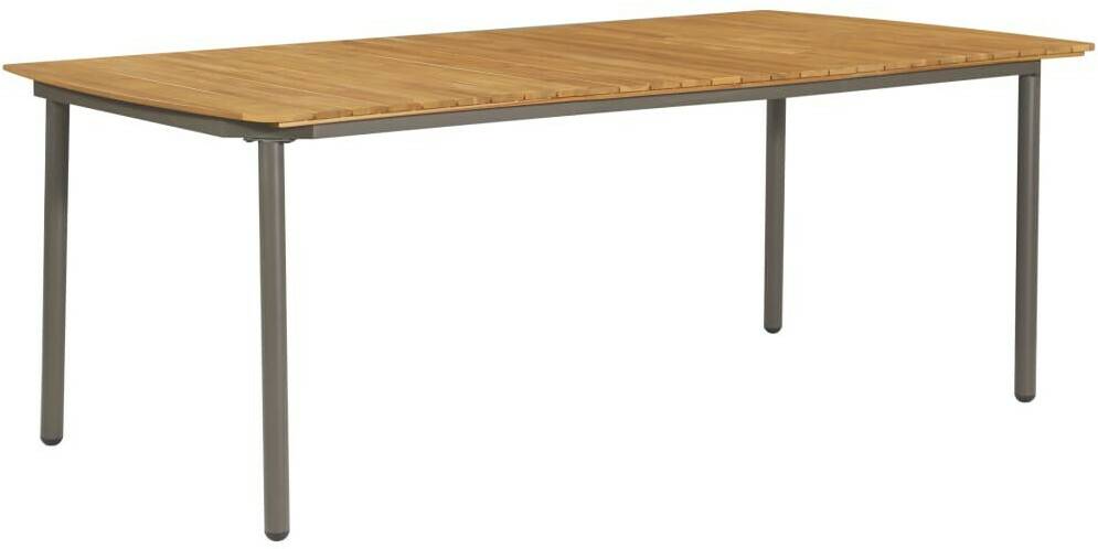 vidaXL Table de jardin en acacia et acier 200 x 100 x 72 cm Tables de jardin