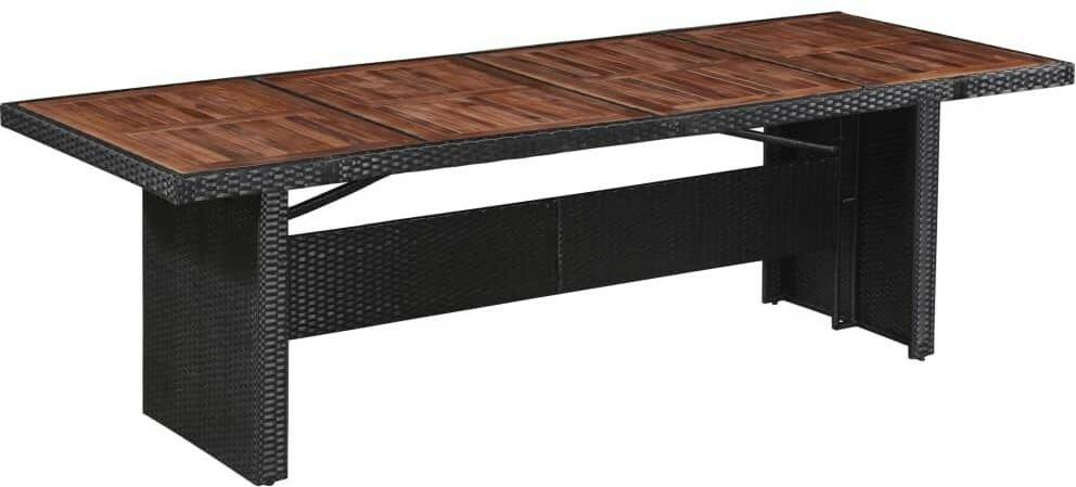 vidaXL Table de jardin résine tressée/acacia 240 x 90 x 74 cm (43940) Tables de jardin