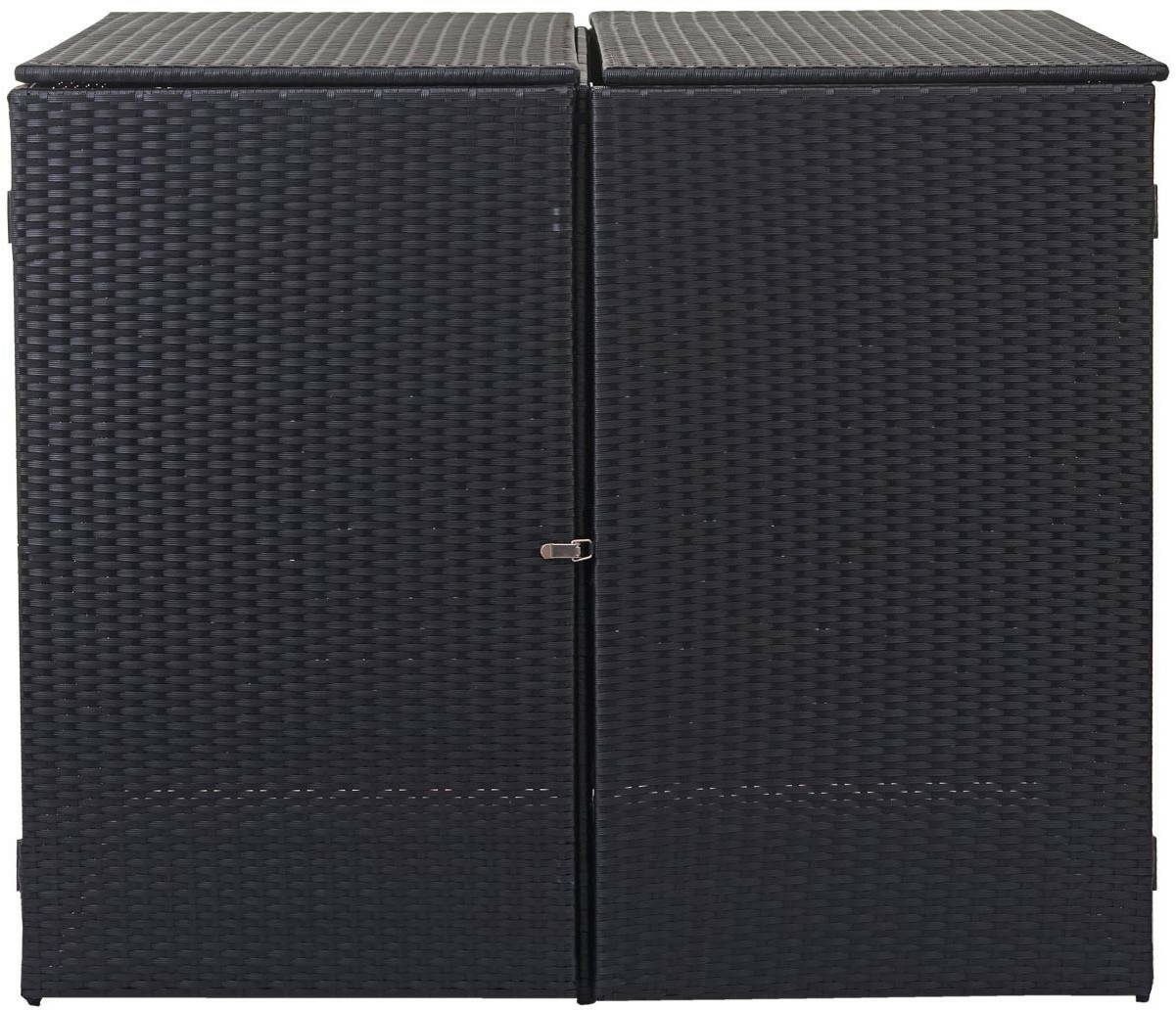 Mendler Polyrattan Bin Storage Box HWC-E25 2 x 120L Black