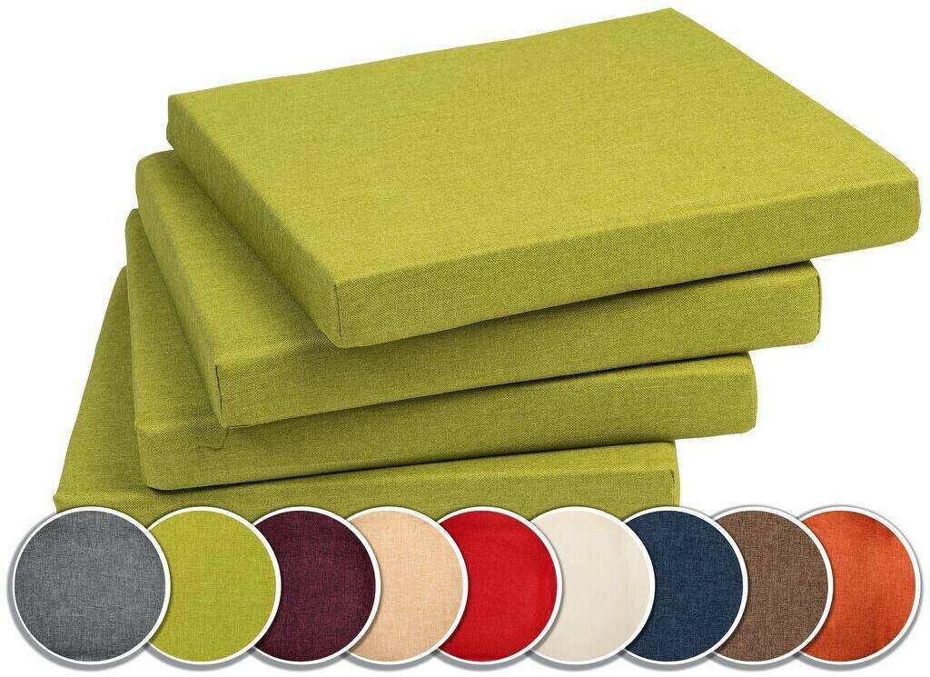 sunnypillow Chair cushion set of 4 40x40x5 cmgreen Coussins d'extérieur