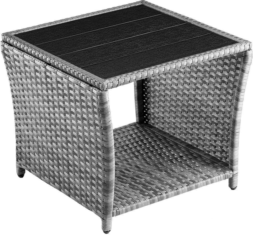 Casaria Side table 45x45x40cm polyrattan (1095__)grey (109511) Tables de jardin