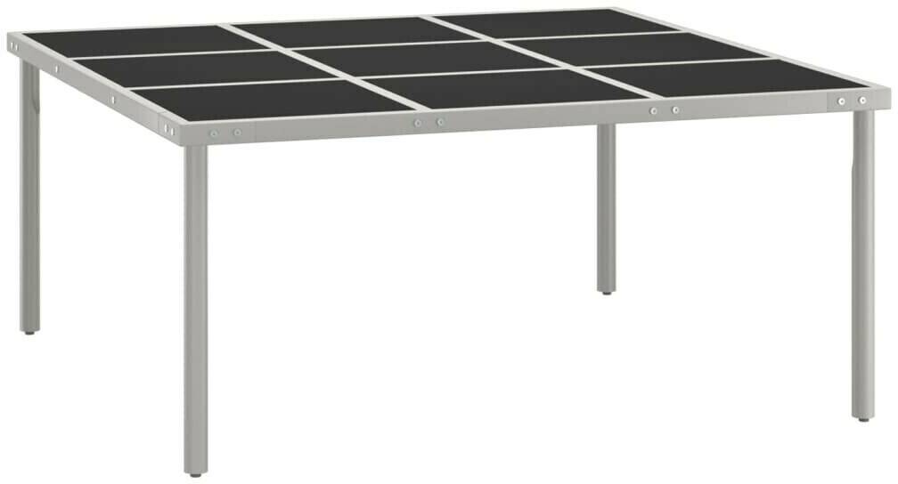 vidaXL Garden Dining Table 170x170x74,5 cm Glass and Steel Tables de jardin