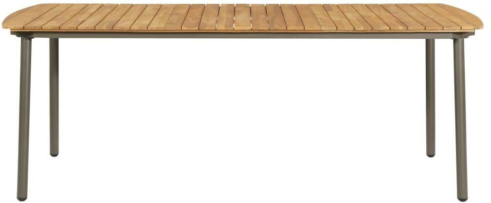 vidaXL Table de jardin en acacia et acier 200 x 100 x 72 cm Tables de jardin